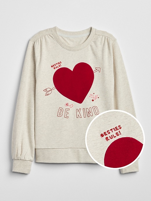 Image number 1 showing, Kids Heart Balloon-Sleeve Top