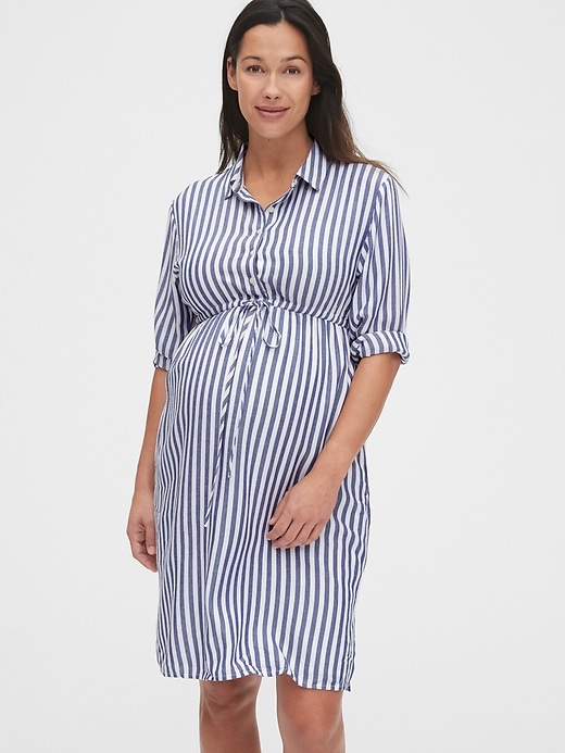Image number 1 showing, Maternity Midi Shirtdress