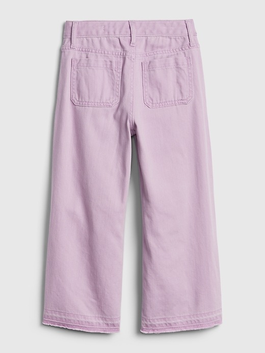 Image number 3 showing, Kids High Rise Wide-Leg Crop Jeans