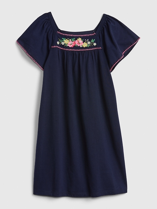 Image number 1 showing, Kids Floral Embroidered Dress