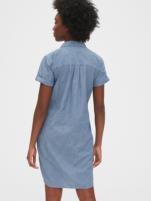 Image number 2 showing, Popover Chambray Dress
