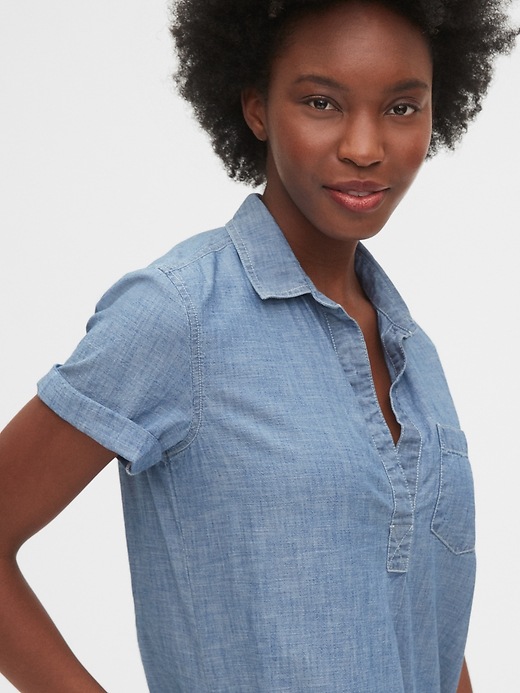 Image number 5 showing, Popover Chambray Dress