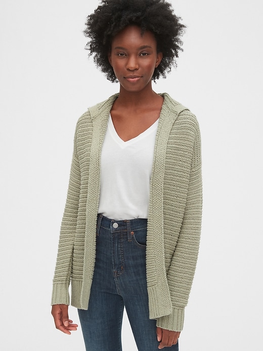 View large product image 1 of 1. Hooded Cocoon Cardigan
