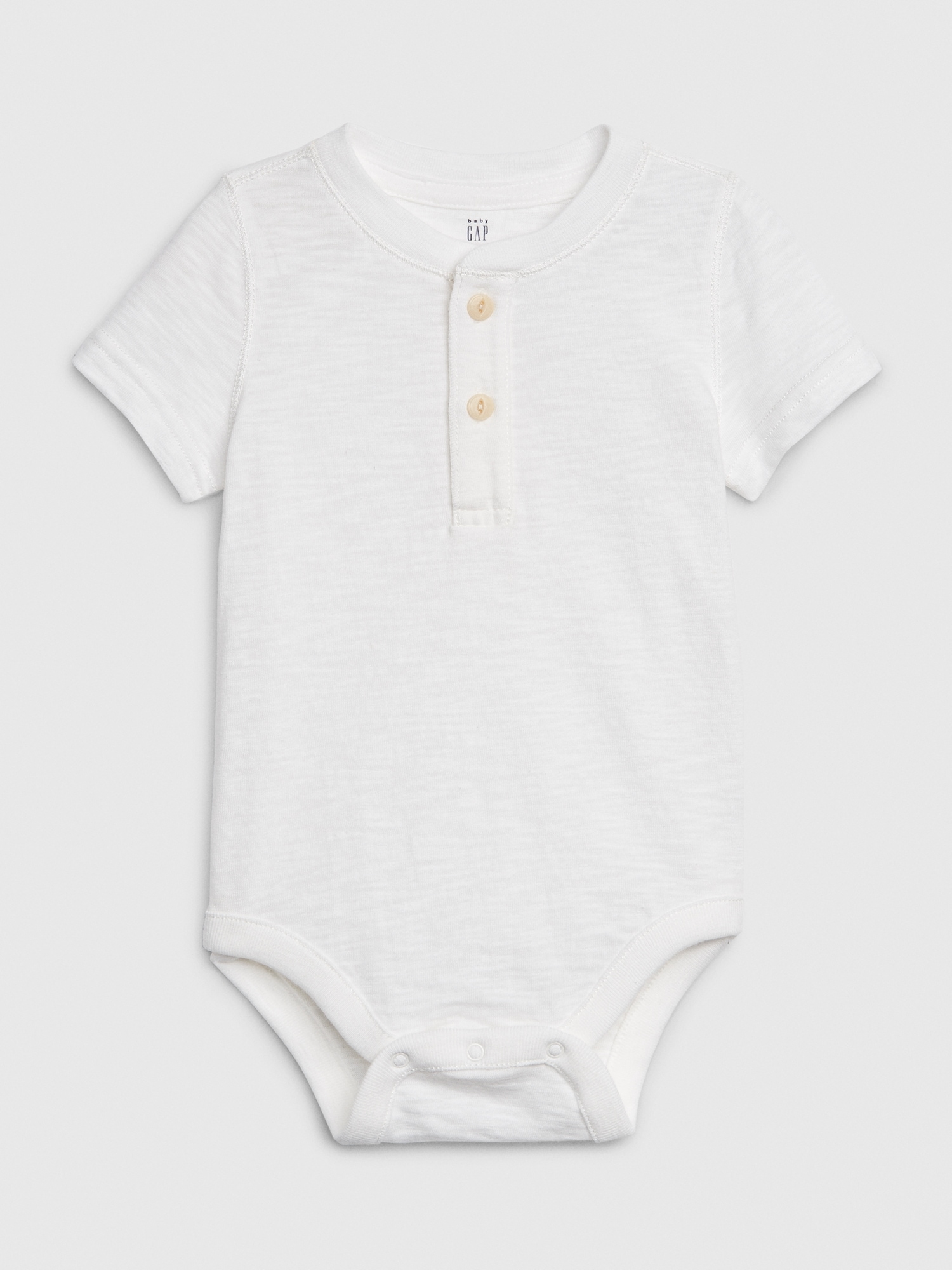 Baby Henley Short Sleeve Bodysuit Gap