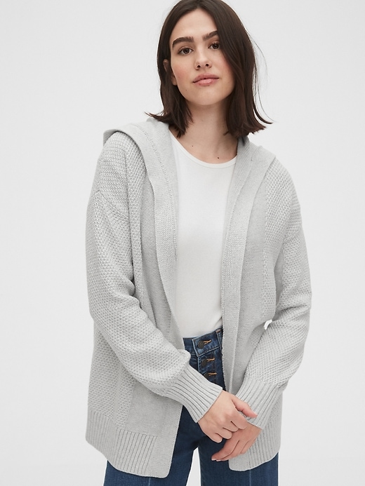 Image number 8 showing, Textured Open-Front Hoodie