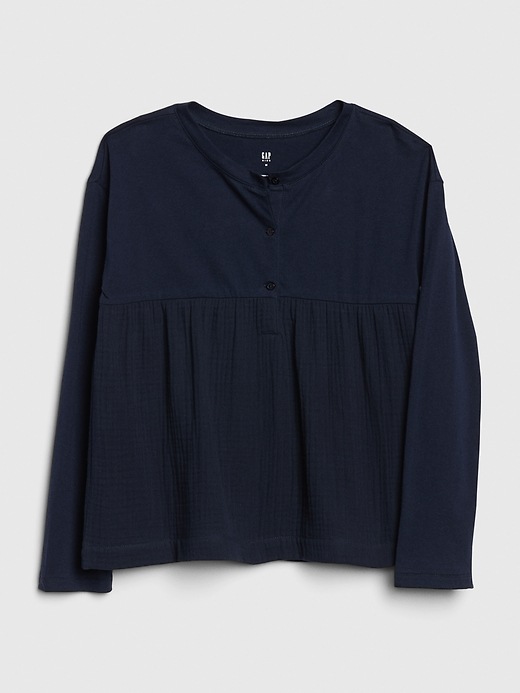 View large product image 1 of 1. Kids Henley Crinkle-Weave Shirt