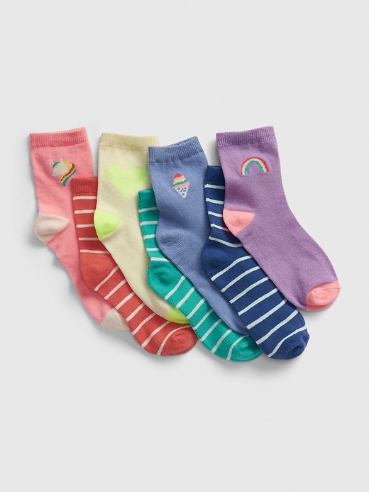 View large product image 1 of 1. Kids Graphic Stripe Crew Socks (7-Pack)