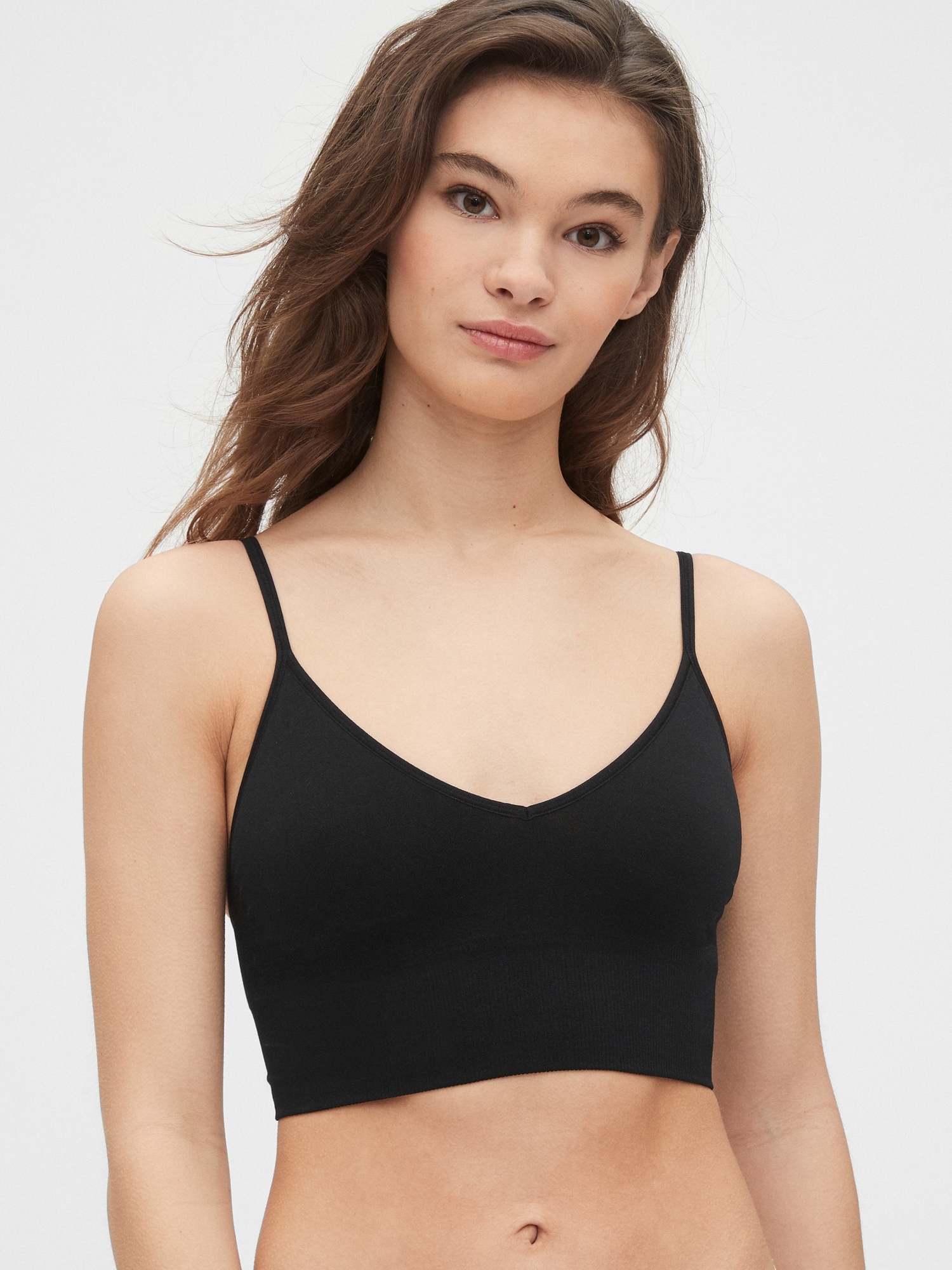 Gap Seamless Plunge Bralette black. 1