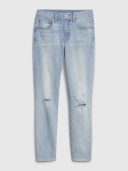 Image number 6 showing, Mid Rise Destructed True Skinny Ankle Jeans