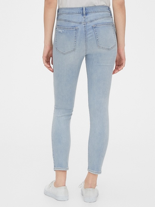 Image number 2 showing, Mid Rise Destructed True Skinny Ankle Jeans