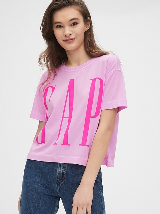 L'image numéro 9 présente T-shirt coupe carrée à logo Gap