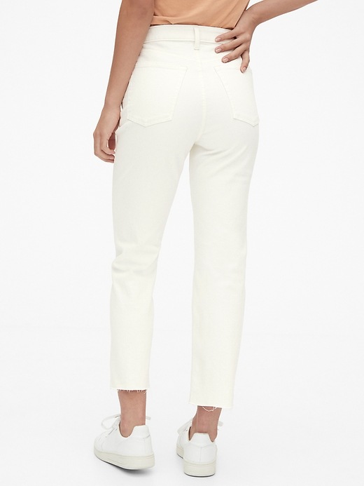 Image number 2 showing, High Rise Curvy Cheeky Straight Jeans with Raw Hem