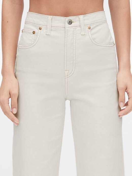 Image number 5 showing, High Rise Wide-Leg Crop Jeans