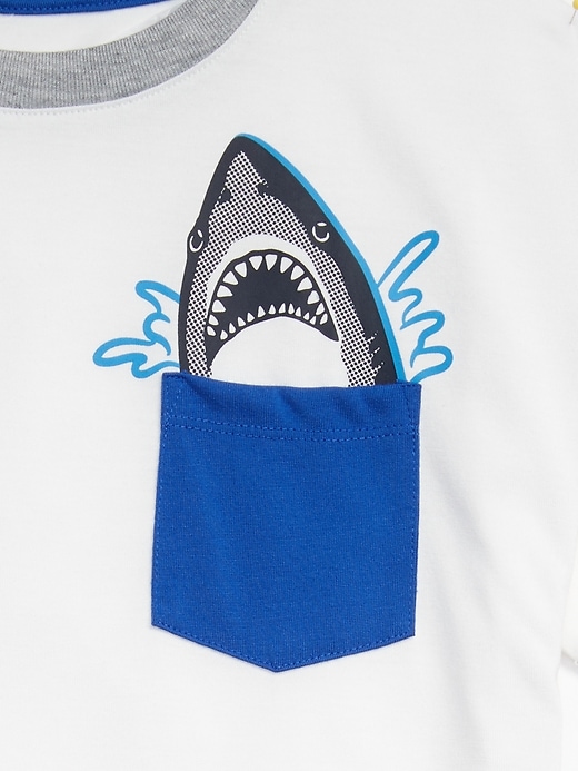 Image number 2 showing, Kids Shark Pocket PJ Set
