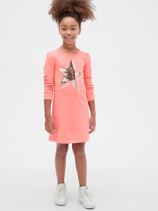 Image number 2 showing, Kids Flippy Sequin Graphic Dress