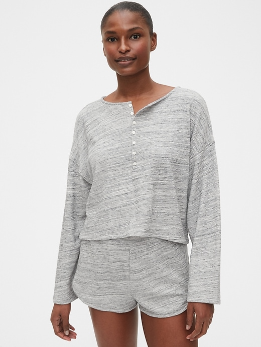 View large product image 1 of 1. Cropped Lounge Top in French Terry