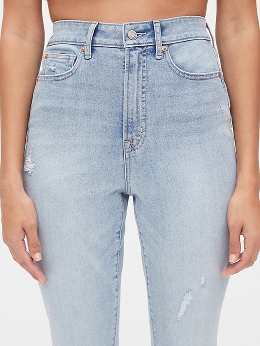 Image number 5 showing, Sky High Destructed Curvy True Skinny Ankle Jeans with Secret Smoothing Pockets