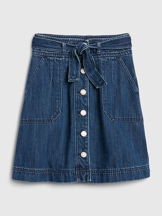 Image number 1 showing, Kids Button-Front Denim Skirt