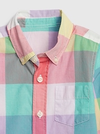 View large product image 3 of 3. Toddler Plaid Poplin Long Sleeve Shirt