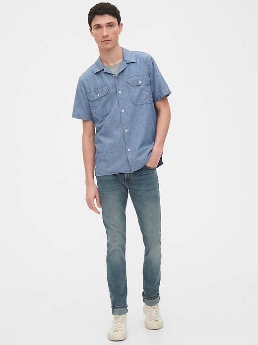 Image number 3 showing, Chambray Worker Shirt in Standard Fit