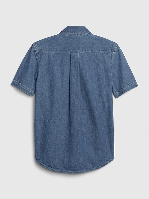 Image number 3 showing, Kids Short Sleeve Denim Shirt