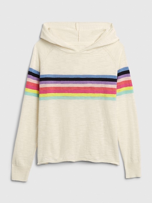Image number 1 showing, Kids Chest-Stripe Hoodie Sweater