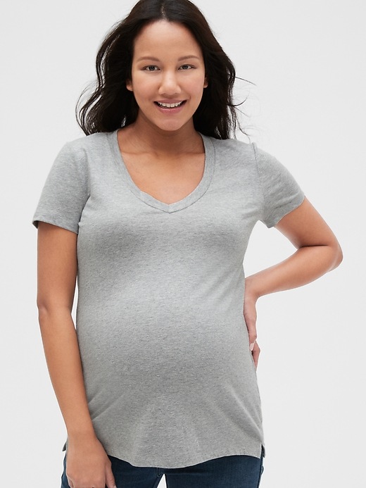 View large product image 1 of 1. Maternity Vintage V-Neck T-Shirt