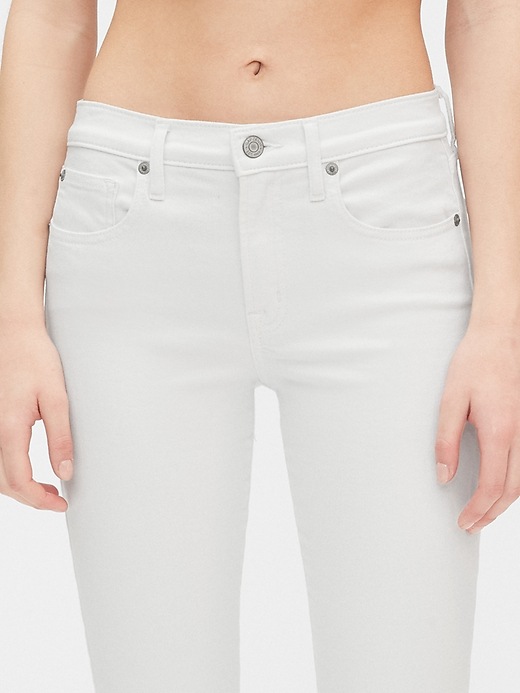 Image number 5 showing, Mid Rise True Skinny Ankle Jeans with Raw Hem