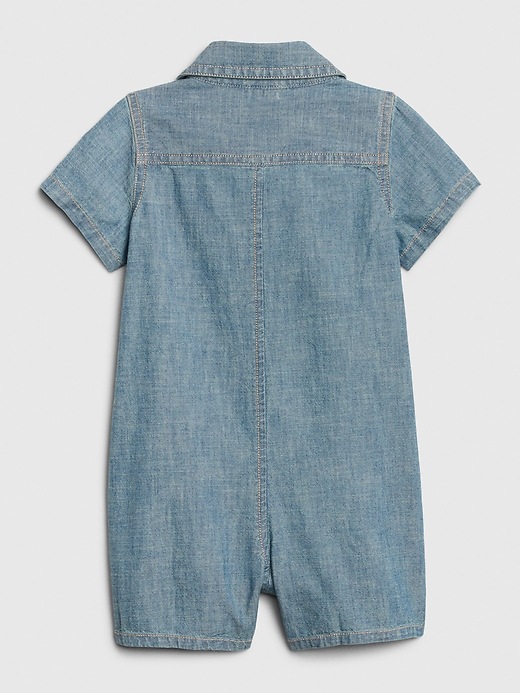 View large product image 2 of 3. Baby Chambray Shorty One-Piece