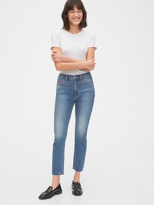 Image number 3 showing, High Rise Distressed Vintage Slim Jeans