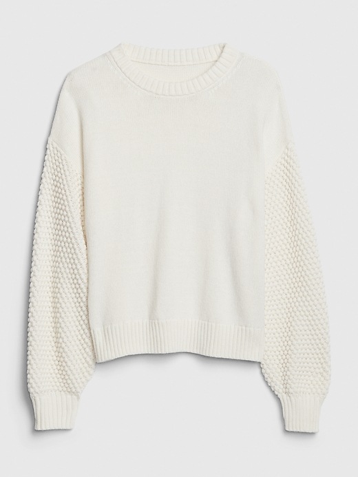 Image number 6 showing, Cropped Bobble Stitch Crewneck Sweater
