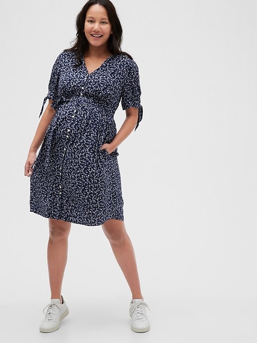Image number 3 showing, Maternity Print Button-Front Dress