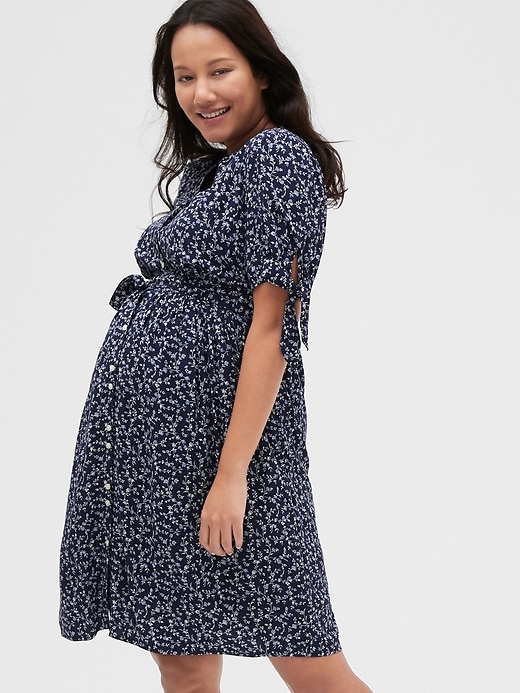 Image number 1 showing, Maternity Print Button-Front Dress