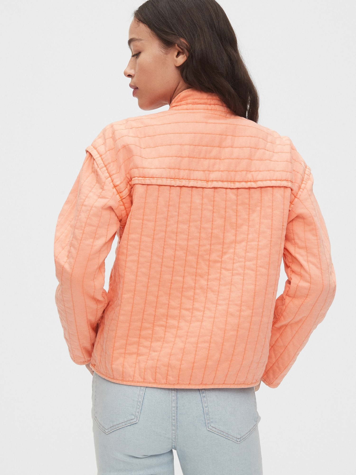 gap quilted denim jacket