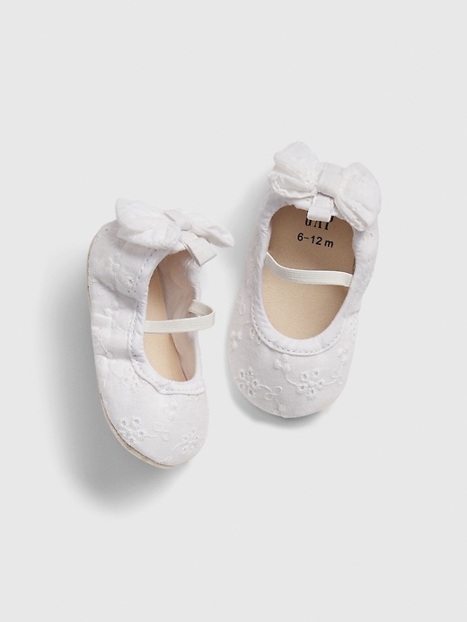 View large product image 1 of 1. Baby Bow Eyelet Ballet Flats