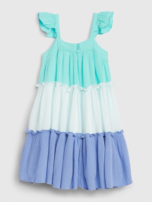 Image number 2 showing, Toddler Three-Tiered Blue Dress