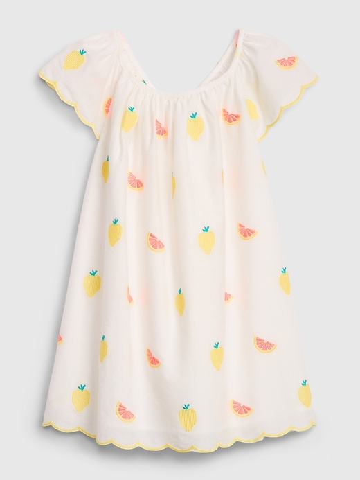 Image number 1 showing, Toddler Fruit Flutter Embroidered Dress