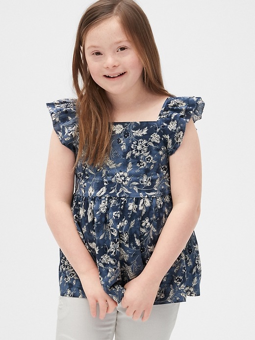 Image number 2 showing, Kids Ruffle Print Top