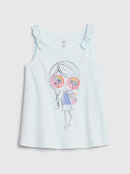 Image number 1 showing, Toddler Graphic Tank with Ruffles