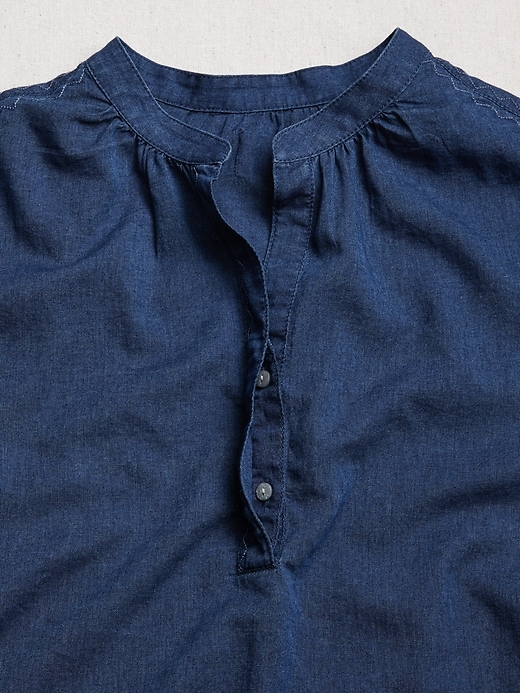 Image number 6 showing, 1969 Premium Shirred Denim Popover Shirt