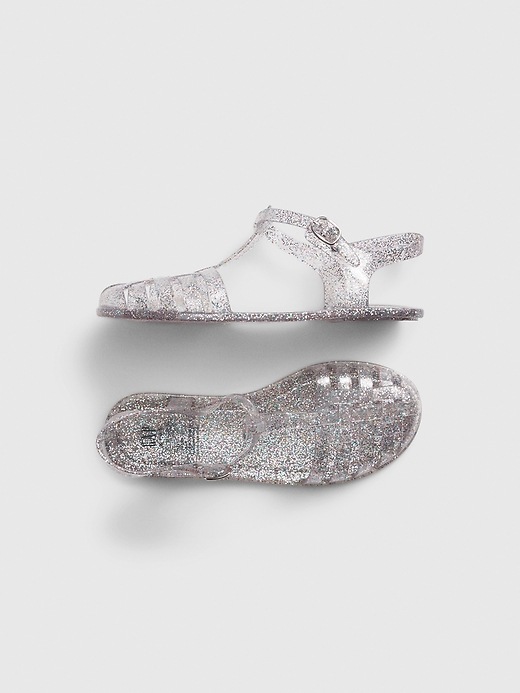 View large product image 1 of 1. Kids Glitter Jelly Sandals