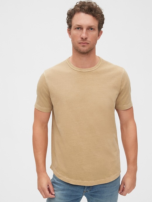 Image number 1 showing, Vintage Soft Curved Hem T-Shirt