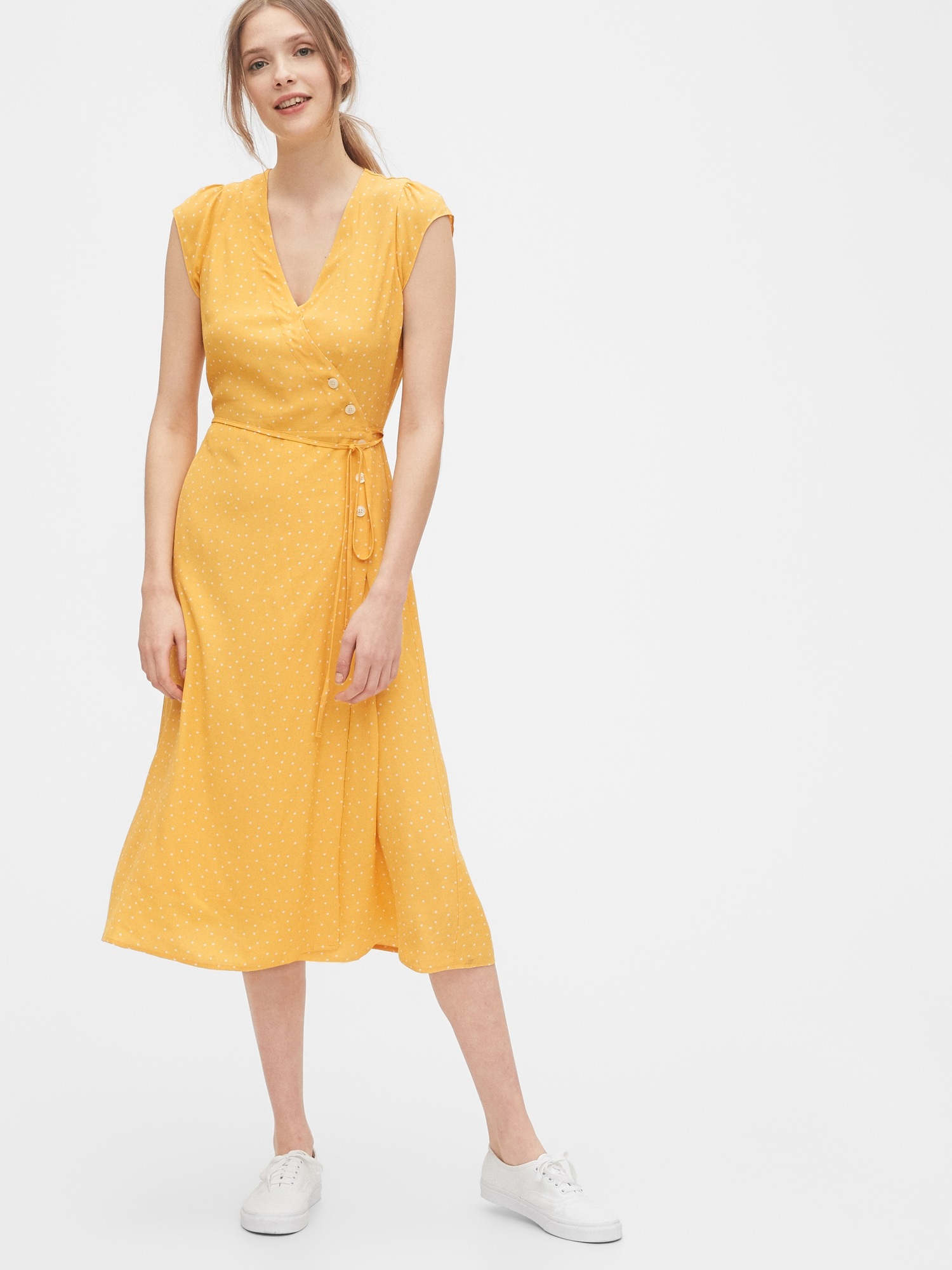 Wrap-Front Midi Dress | Gap