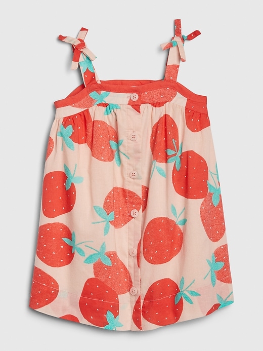 L'image numéro 1 présente Robe à motif de fraises pour bébé