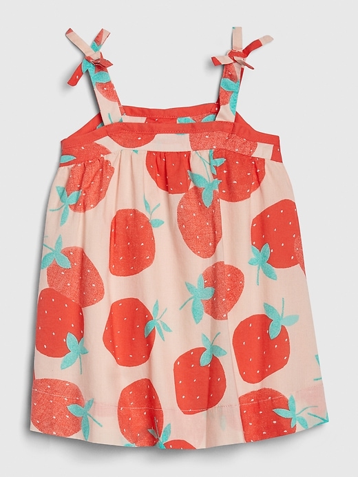 L'image numéro 2 présente Robe à motif de fraises pour bébé