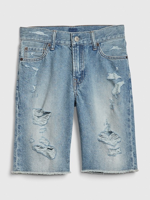 Image number 2 showing, Kids Distressed Denim Shorts with Stretch