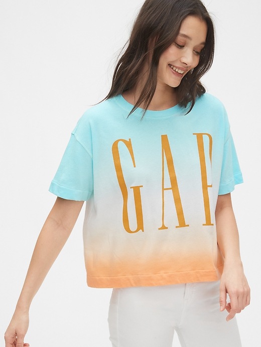 L'image numéro 8 présente T-shirt coupe carrée à logo Gap