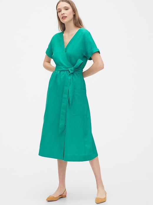 linen balloon dress Salsa Linen Balloon Sleeves Dress  Gothilo