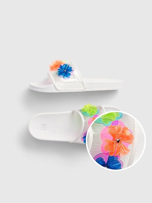 View large product image 1 of 1. Kids Floral Slides