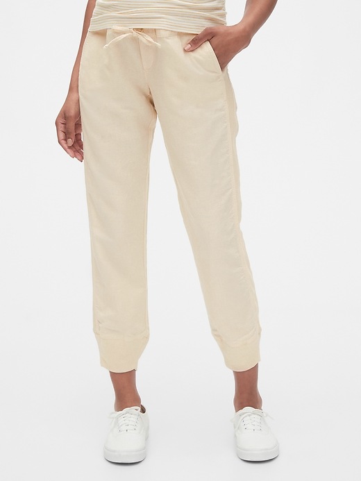 View large product image 1 of 1. Maternity Joggers in Linen